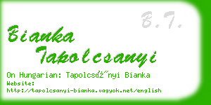 bianka tapolcsanyi business card